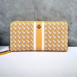 Tory Burch T Zag Zip Continental Wallet Daylily